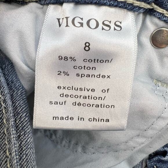 Vigoss Jeans Women's 8 Blue Skinny Embroidered Pockets Preppy Normcore Classic - Picture 9 of 15